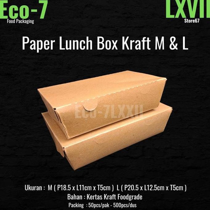 Bestone- Paper Lunch Box Brown Kraft Ukuran L