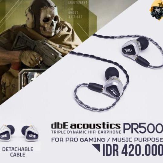 Dbe Pr500 Triple Dynamic Driver Hifi Earphone Gaming / Music Earphone Baru