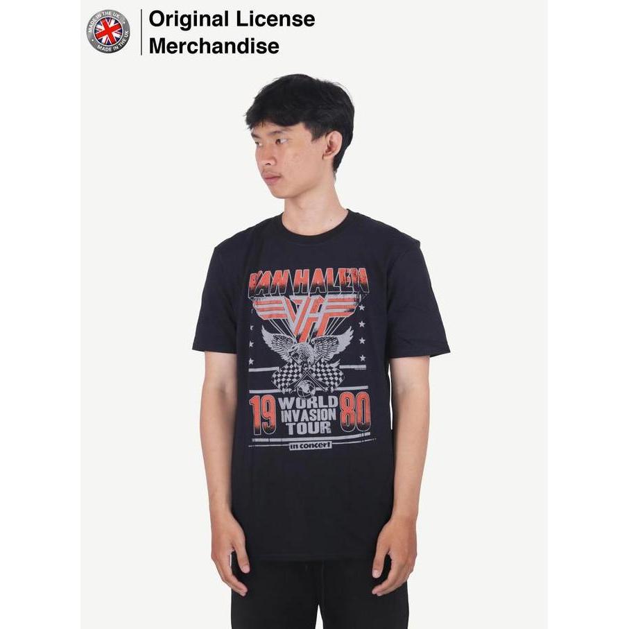 Baju Kaos Band Original VAN HALEN Official Round Neck Invasion Tour 80