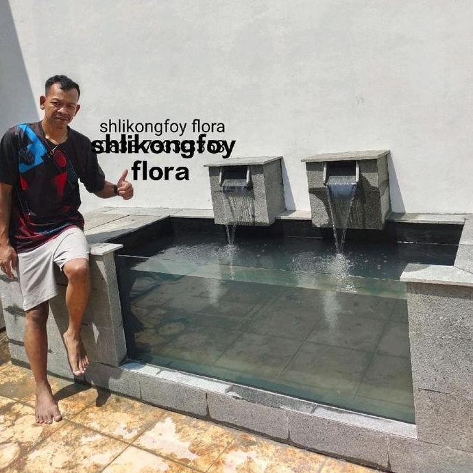 kolam minimalis/kolam ikan pake kaca/kolam koi/kolam air mancur