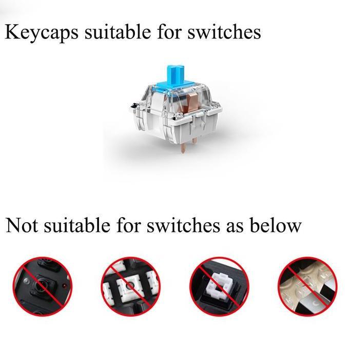 Furycube Spider Web/Lightning Translucent Keycaps 126 Keys Cherry Height Keycaps Sets For Mechanical