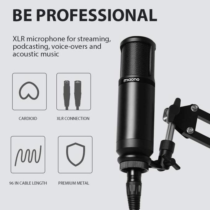 Microphone Gaming Mic Condenser Maono Au-Pm320 For Recording,Podcast Terbaik