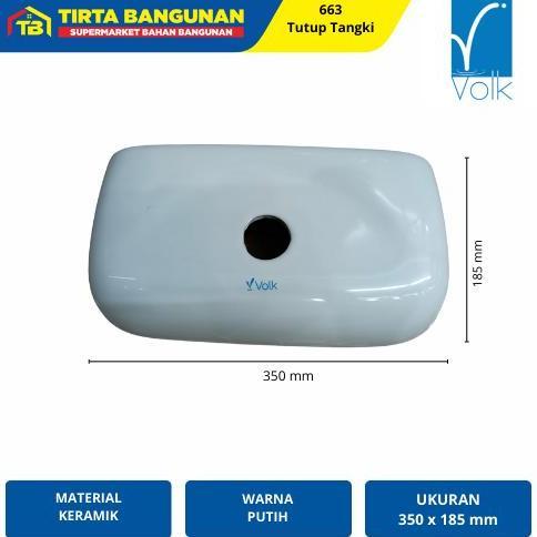 VOLK 633 MAGNOLIA TANK COVER TUTUP TANGKI KLOSET CLOSET TOILET WC DUDUK PUTIH