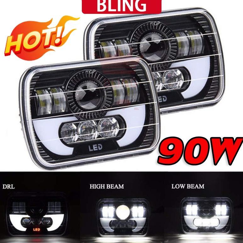 Lampu Led Depan Variasi Kotak 5x7 Inch Spyder 90 Watt JEEP KATANA FEROZA TAFT L300 IMPORT