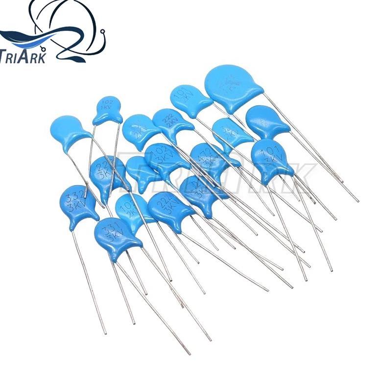 20pcs High voltage Ceramic Capacitor 3KV 2KV 1KV 5PF 10PF 20PF 22PF 27PF 30PF 47PF 100PF 220PF 1NF 2