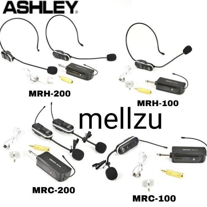 Mic Wireless Ashley MRH 200 - MRC 200 - MRH100 - MRC100 Headset - Jepit Original Bando - Clip on