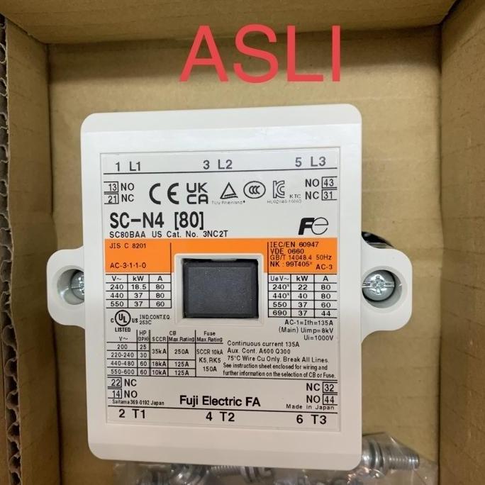 Contactor Kontaktor Fuji 80A SC-N4 scn4 sc-4n sc 4n Coil 110,220,380 VAC Fuji Electric