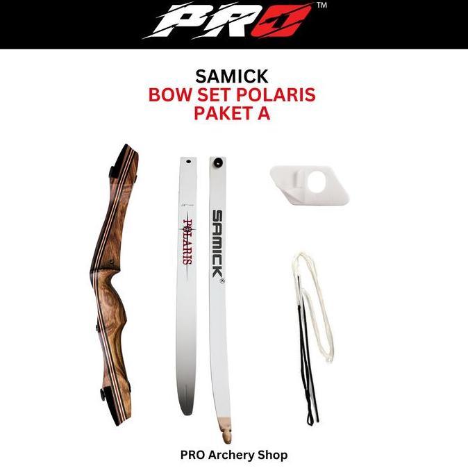 BUSUR STANDARD BOW SAMICK POLARIS | BUSUR KAYU WOODEN ANAK DEWASA PEMULA | NASIONAL BOW LIMBS RISER 