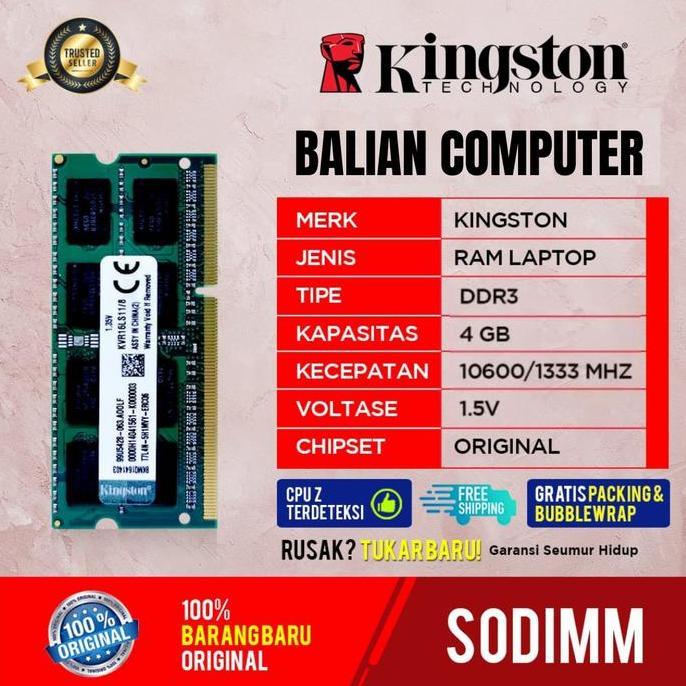 RAM SODIMM DDR3 4GB PC 10600