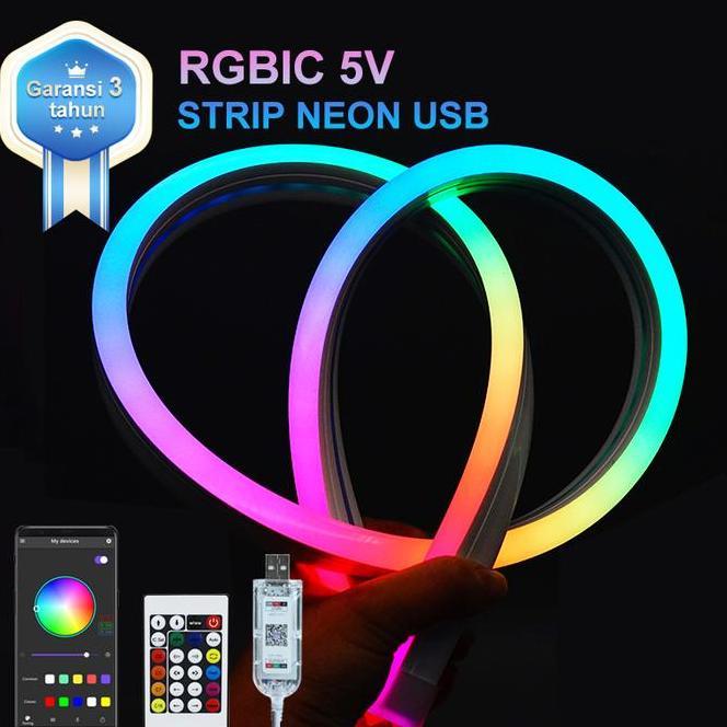 Lampu Led Rgb 5 Volt Remote Control Dan Antarmuka Usb Bluetooth Ambient Lht Strip 25 Meter Neon