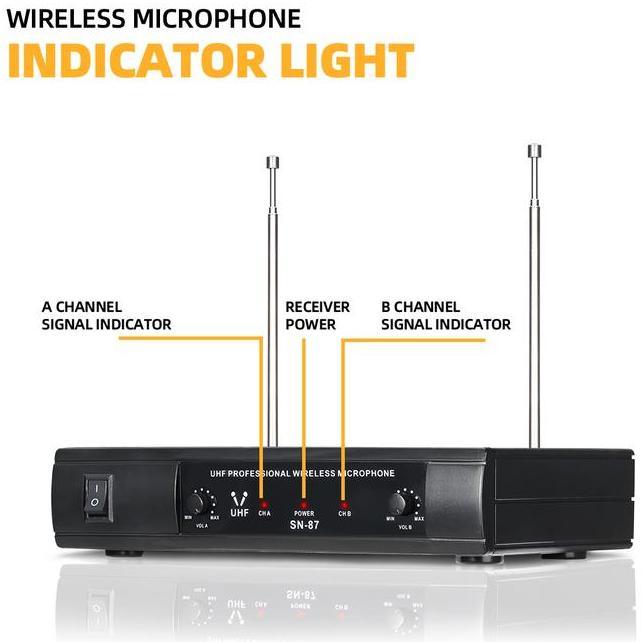 New Baxs Wireless Microphone Karaoke Sn87 Speaker Karaoke 2 Mic Genggam Vhf Band 2 Mikrofon Nirkabel