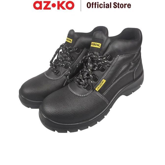 AZKO Krisbow Ukuran 41 Argon Sepatu Pengaman 6 Inci - Hitam Sepatu Kerja Safety Boot Alas Kaki Pabri