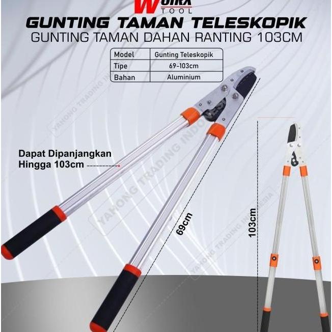 Gunting Dahan Ranting Gagang Panjang Gunting Taman Telescopic