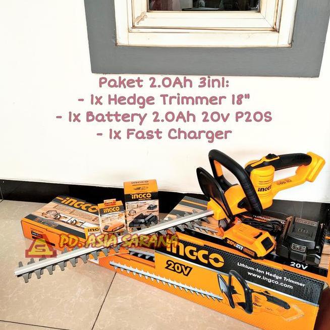Cordless Hedge Trimmer 18 Ingco Chtli20018 Pangkas Pohon Dahan P20S