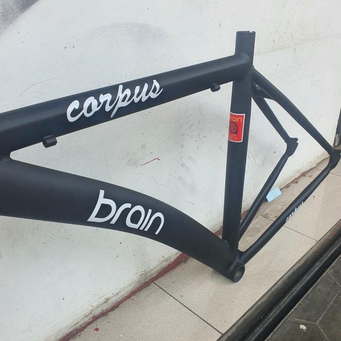 Frame Fixie Alloy Brain Corpus Murah Frameset 700C Fixed Gear Hitam Original Dan Terpercaya