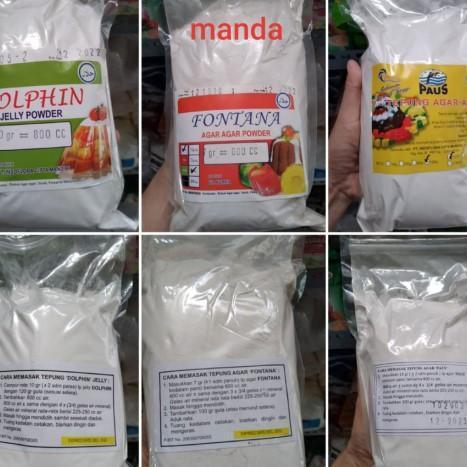 Agar-Agar Powder Bubuk Jelly Putih Plain Cod Dolpin Fontana Paus 1Kg Pasti Promo