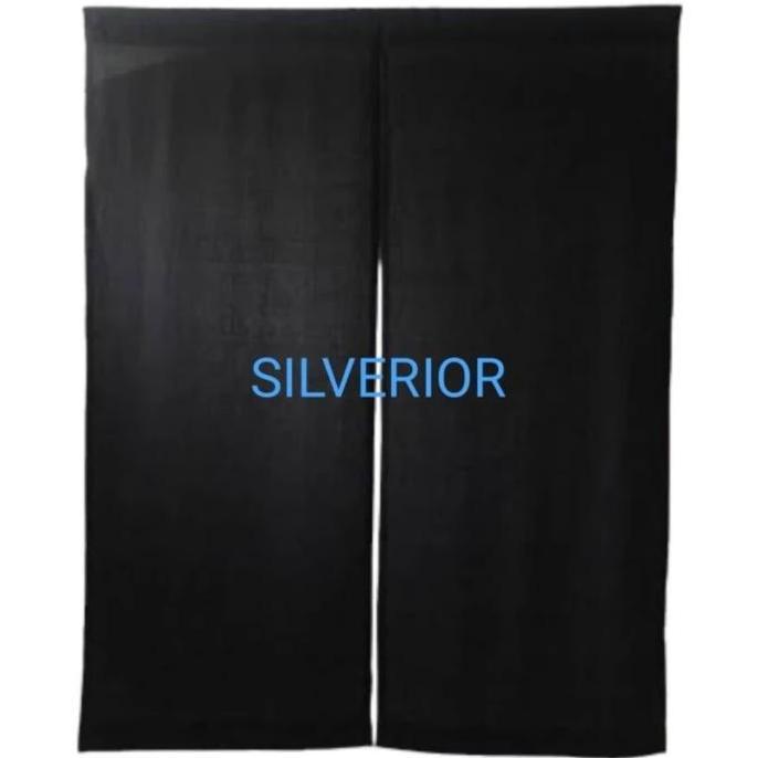 Noren Kain Tirai Gorden Pembatas Pintu Ruang Jepang Polos Hitam Black dapur curtains