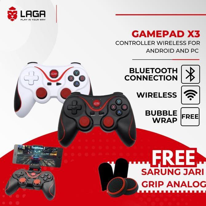 (COD) Gamepad X3 Bluetooth Wireless Controller Game Joystick for Android Terios T3 / X3 With Holder 