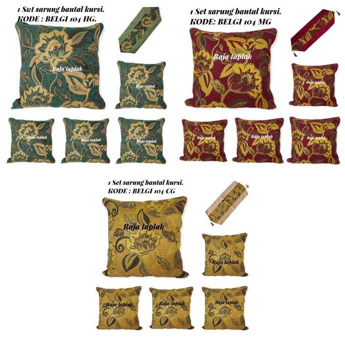 TERBARU - Sarung bantal kursi sofa /sarung bantal kursi tamu 1 set + taplak