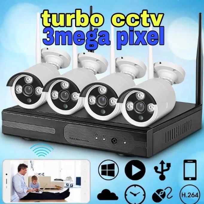 paket cctv wireless 4 channel outdoor dengan hdd 1tb