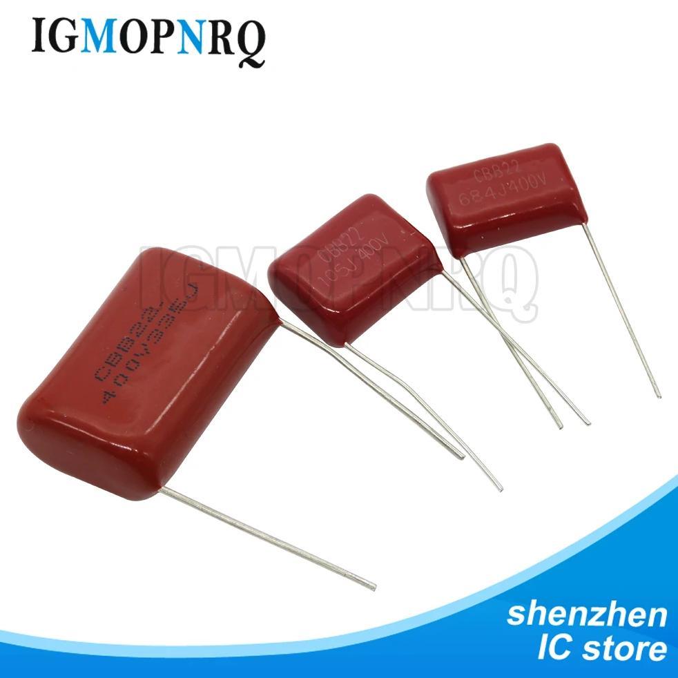 10PCS 63V 100V 250V 400V 450V 630V 2000V RED CBB Polypropylene film capacitor 101 103 104 105 125J 2
