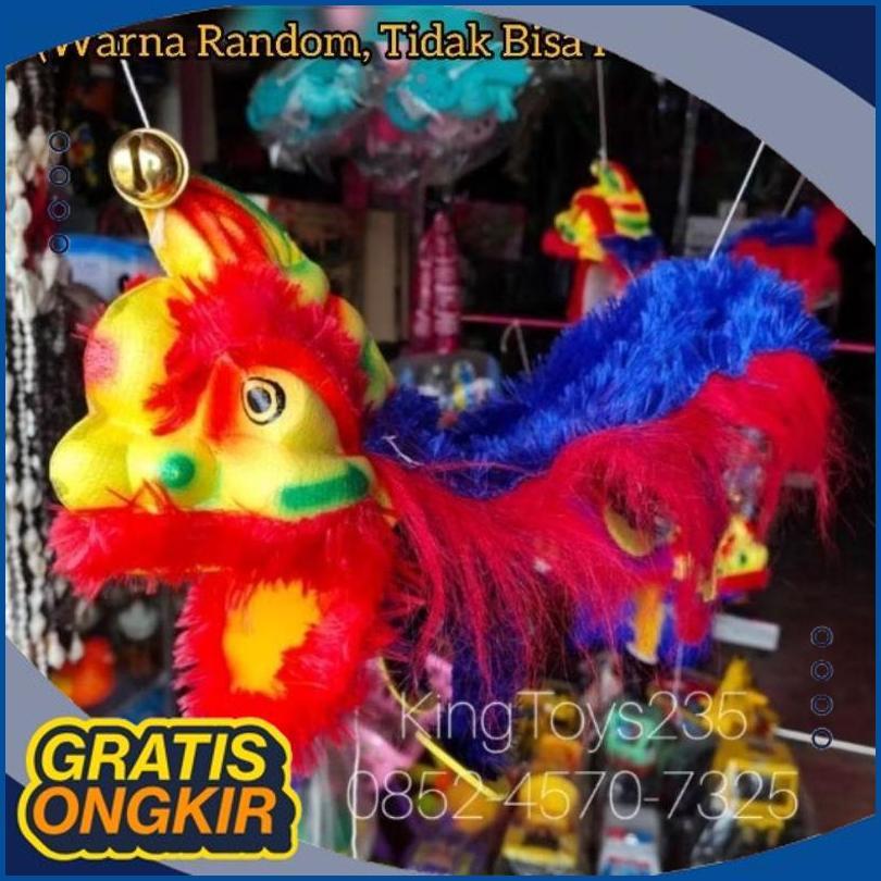 Siap Dikirim Mainan Anak Barongsai Singa Macan Gendang Warna Random Mulut Bisa Buka Tutup Tongkat Pe