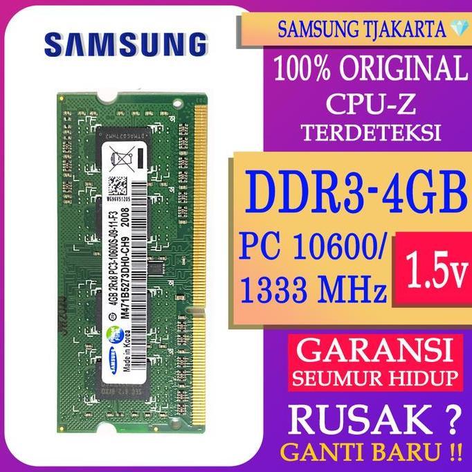 RAM LAPTOP SAMSUNG DDR3 4GB 1333MHz PC 10600 1.5v ORIGINAL RAM SODIMM DDR3 4GB