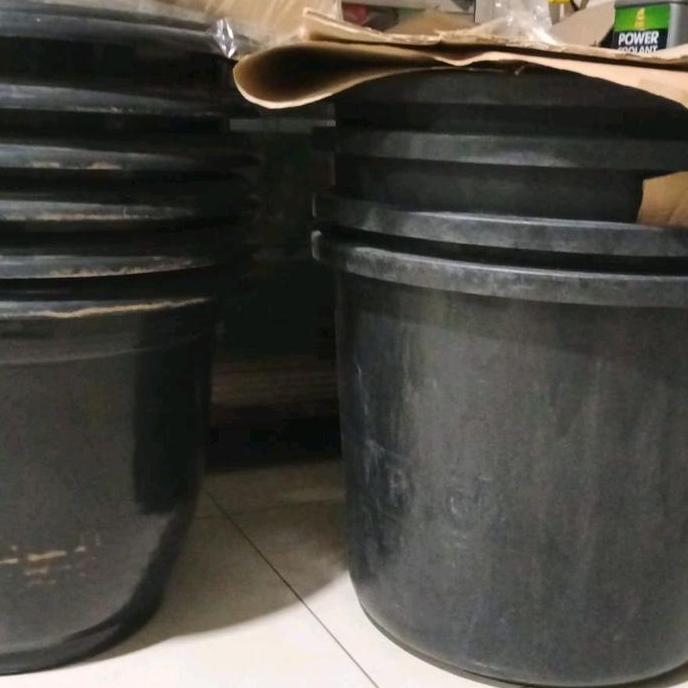 Pot Tanaman Karet Besar 85 Hitam Tebal Tahan Banting Pot Buah Bunga 85 Diameter 65Cm Tinggi 50Cm Leb