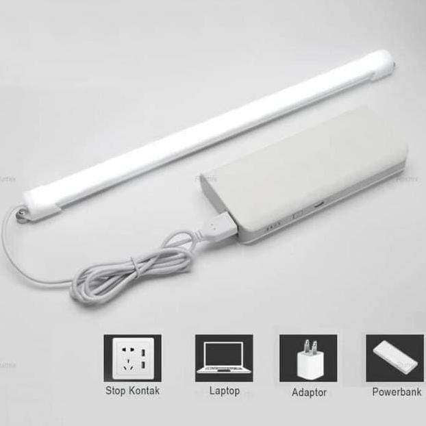 YGM Lampu T5 USB Neon Led Rechargeable Lampu Panjang Colok Aki Powerbank