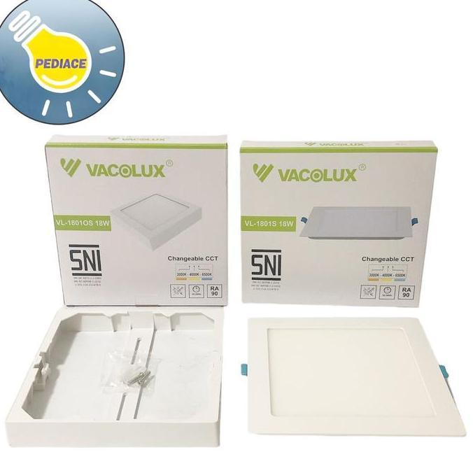 Lampu LED Panel Light 18W VACOLUX Kotak Inbow / Outbow Changeable CCT