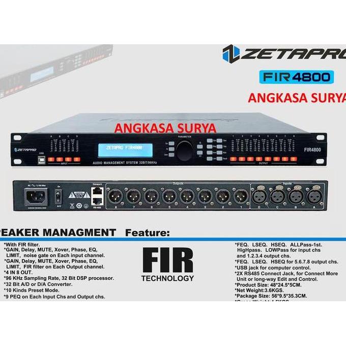 Promo DLMS Speaker Management ZETAPRO FIR 4800/ FIR4800 ORIGINAL 4 input 8 output Diskon