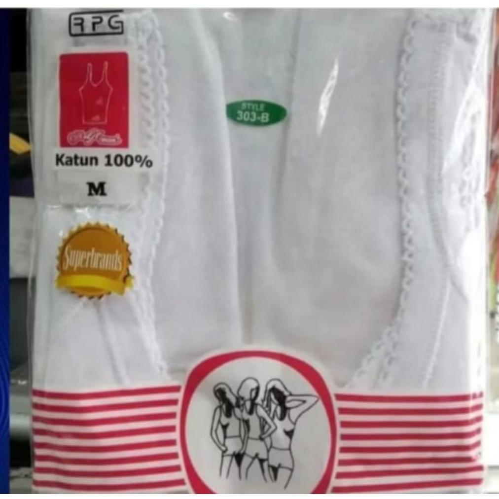 Isi 3 PCS Kaos Dalam Singlet Wanita GT MAN 303 B Warna Putih