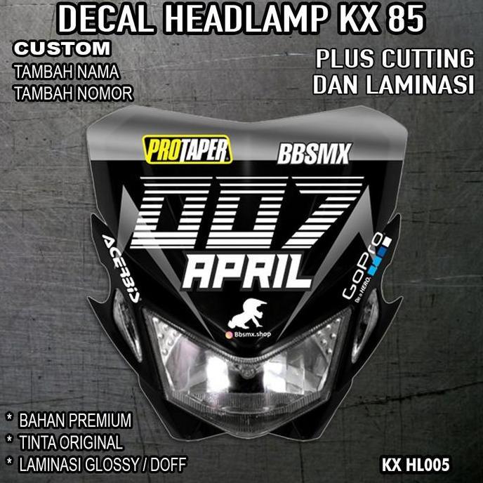 DECALL HEAD LAMP KX 85 BISA CUSTOM