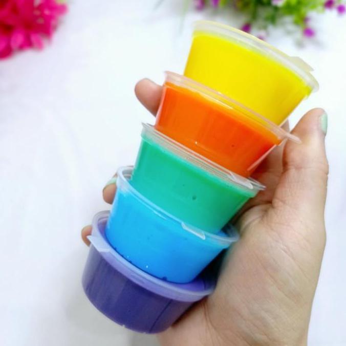 GHEduplay Paket Slime isi 5 pcs Tofu Nutrijell Jelly Slime original Squishy Toys fluffy slimes benin