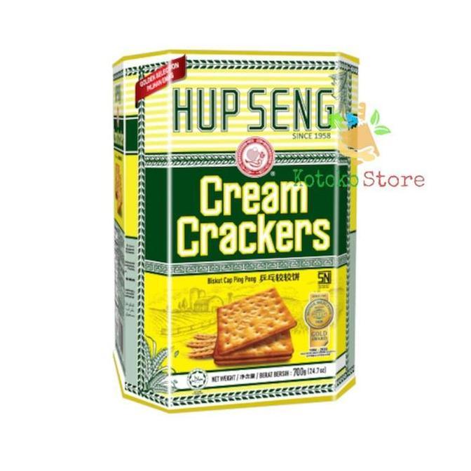 Ready  Hup Seng Cream Crackers / Hupseng Biskuit Kaleng Cap Ping Pong 700gr