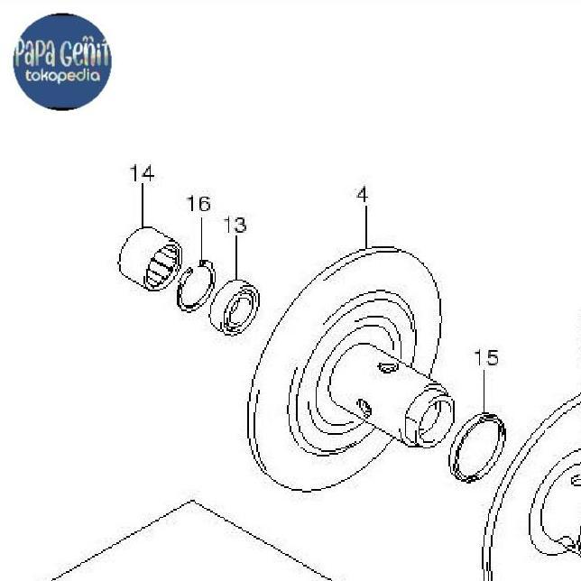 Ready bearing pully belakang skywave hayate spin skydrive original pict no 13&14 09262-15035 & 09262