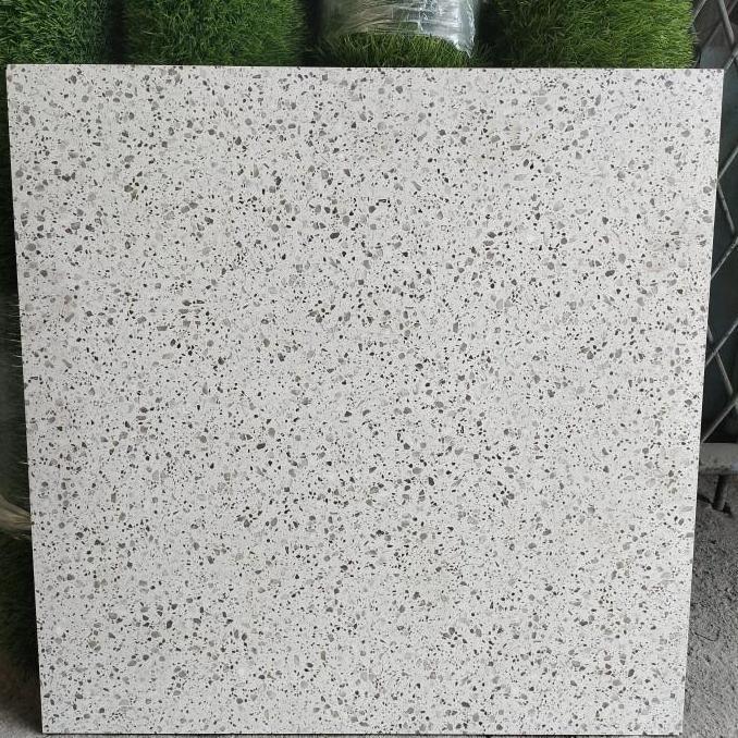 GRANIT 60x60 TERRA WHITE INFINITE 60x60 TERASO / TERAZZO ABU INDUSTRIAL / KERAMIK ABU SEMEN