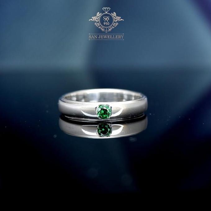 Cincin pria nikah kawin tunangan Palladium platinum emas putih perak 002