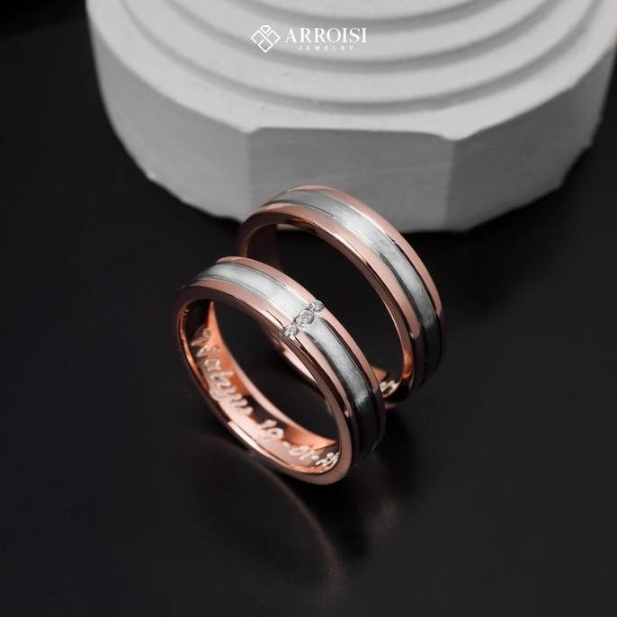 Cincin Emas dan palladium Cincin Nikah Cincin Couple