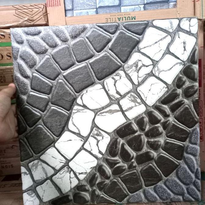 KERAMIK KASAR 40x40 BATU ALAM - KERAMIK TERAS CARPORT GARASI - KOBIN