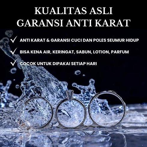 Ready Cincin Tunangan 2-3 gram Berlian Moissanite GRA / Crystal Zircon - Tiaria Cincin Nikah Hadiah 