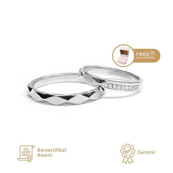 Celia Jewellery - Cincin Kawin Couple Emas Putih Kuning RoseGold WR040