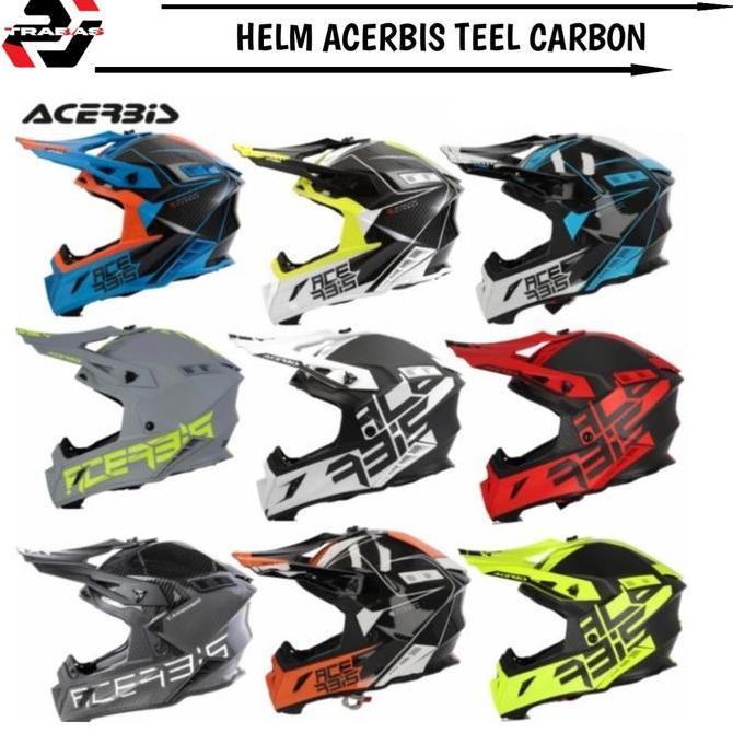 ASLI HELM ACERBIS TEEL CARBON . ACERBIS CARBON HELMET READY STOCK