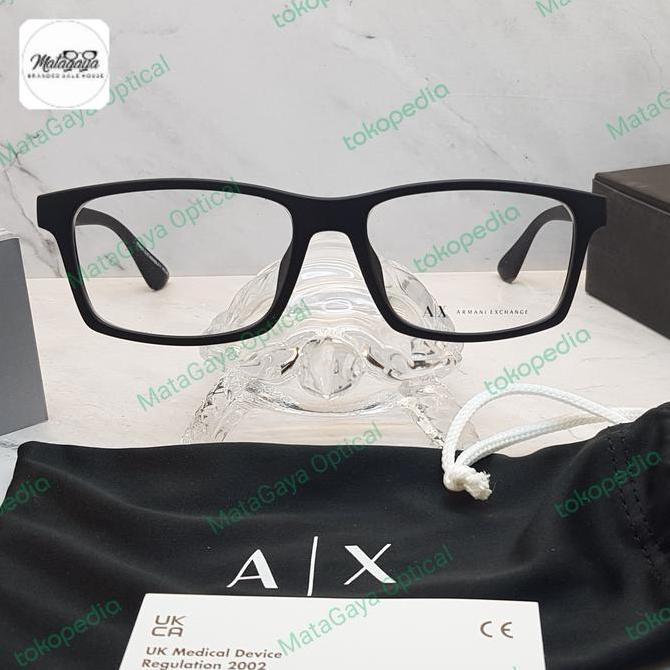 Kacamata Pria Orinal Armani Exchange AX33U 8078 NEW MATTE BLACK Made in Brazil