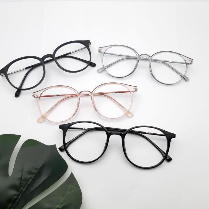 Frame kacamata wanita pria frame bulat raiden lensa essilor