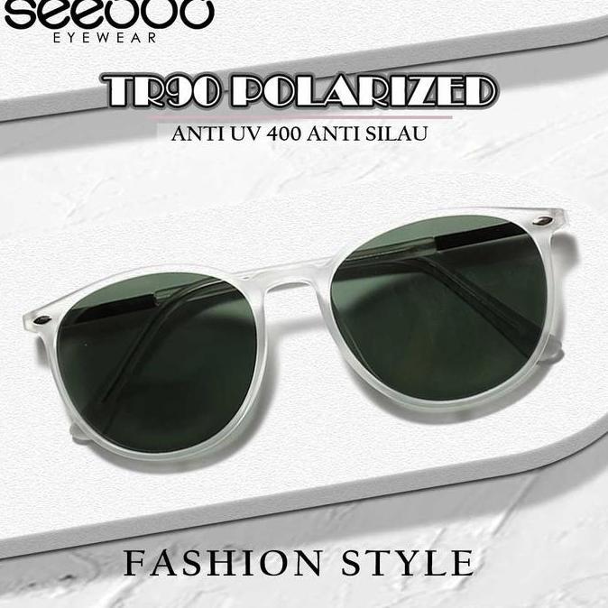 Seeouo Kacamata Sunglasses Polarized Oval Style Bahan Tr90 Kuat Ringan Fashion Pria Wanita 70X