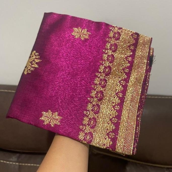 songket asli padang / kain songket padang magenta
