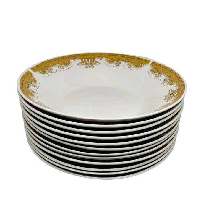 Viral  Piring Makan Mahkota 1 Lusin Piring Keramik