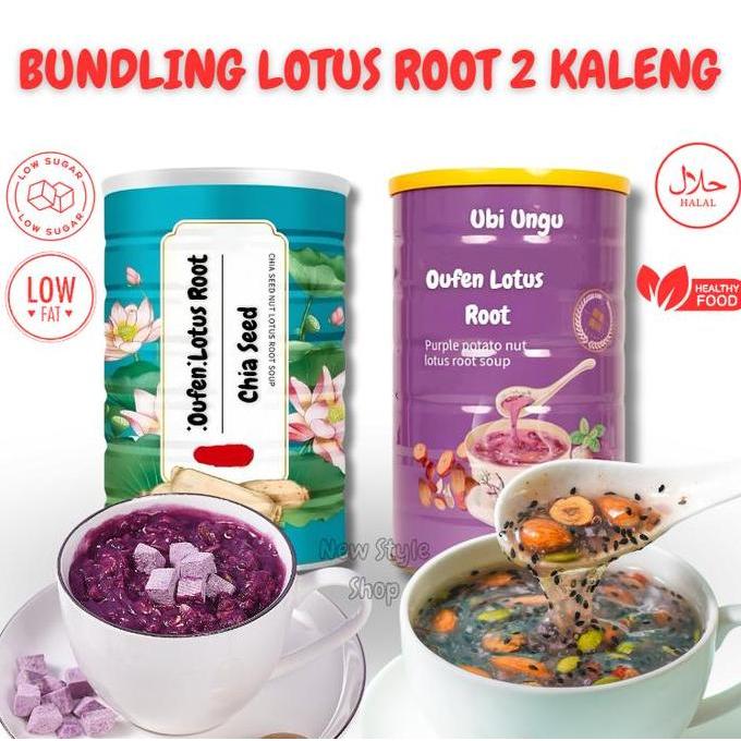 [ BPOM ] Bundling Bubur Instan Akar Teratai / Oufen Lotus Root Varian Best Seller 2 Kaleng