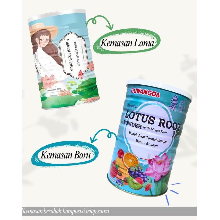 [LAGI MURAH] 2 Kaleng Lotus Oufen Root Powder/Biji Akar Teratai/Bubuk Lotus Bubur Instan 400g-500g